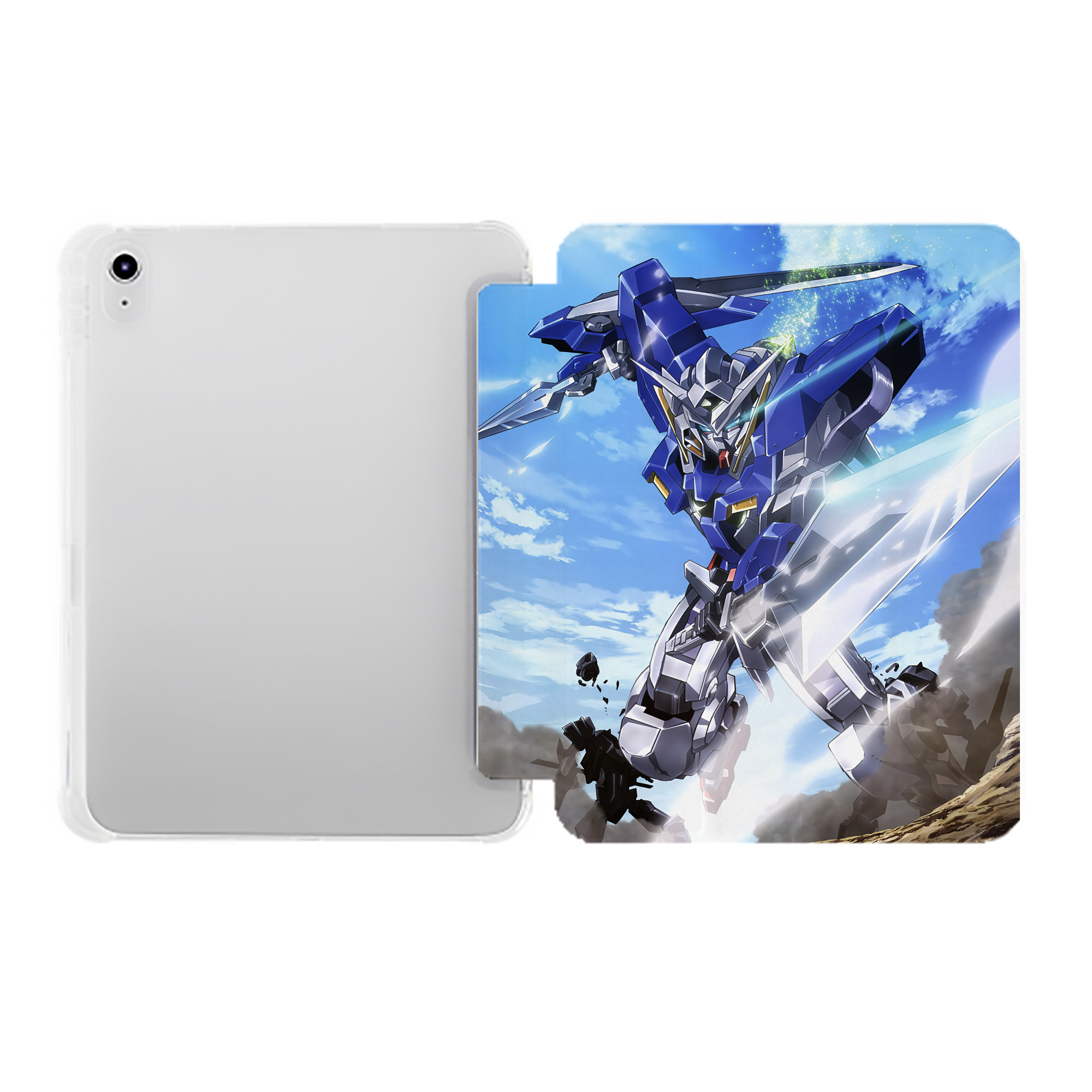（画像用） 機動戦士ガンダム Mobile Suit Gundam IPad ケース ペン収納付き 三つ折りスタンド PUレザー×シリコン 対応機種9.5/10.5/10.9インチ